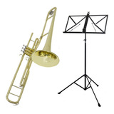 Kit Trombone Pisto Tenor Tb 200pd Estante De Partitura S2